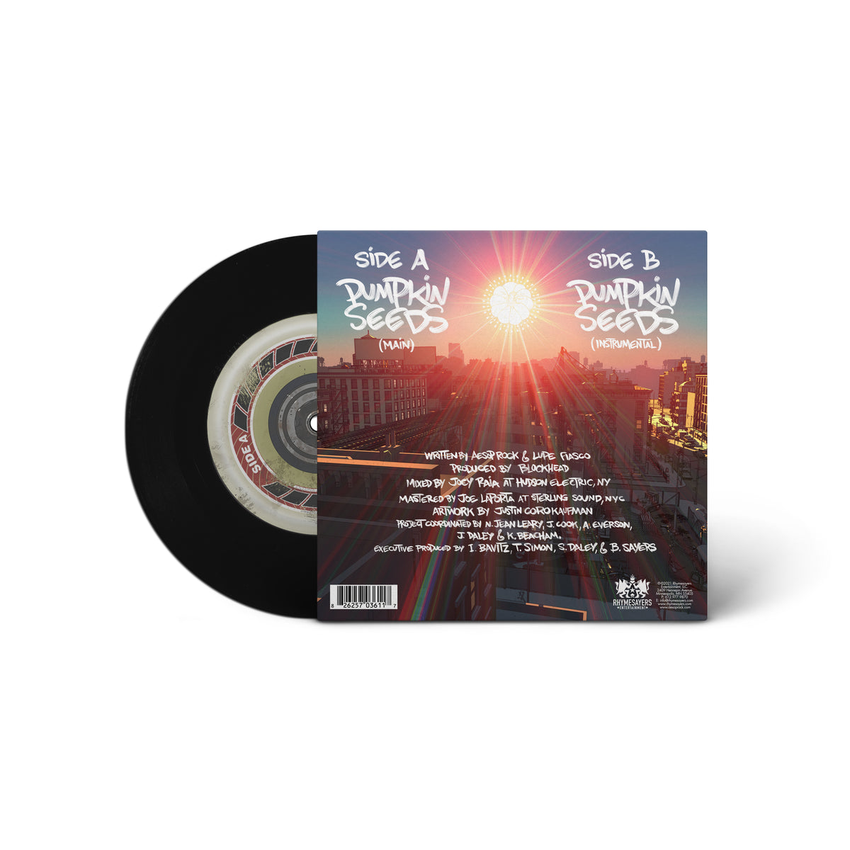 Aesop Rock x Blockhead "Pumpkin Seeds feat. Lupe Fiasco” 7" Vinyl