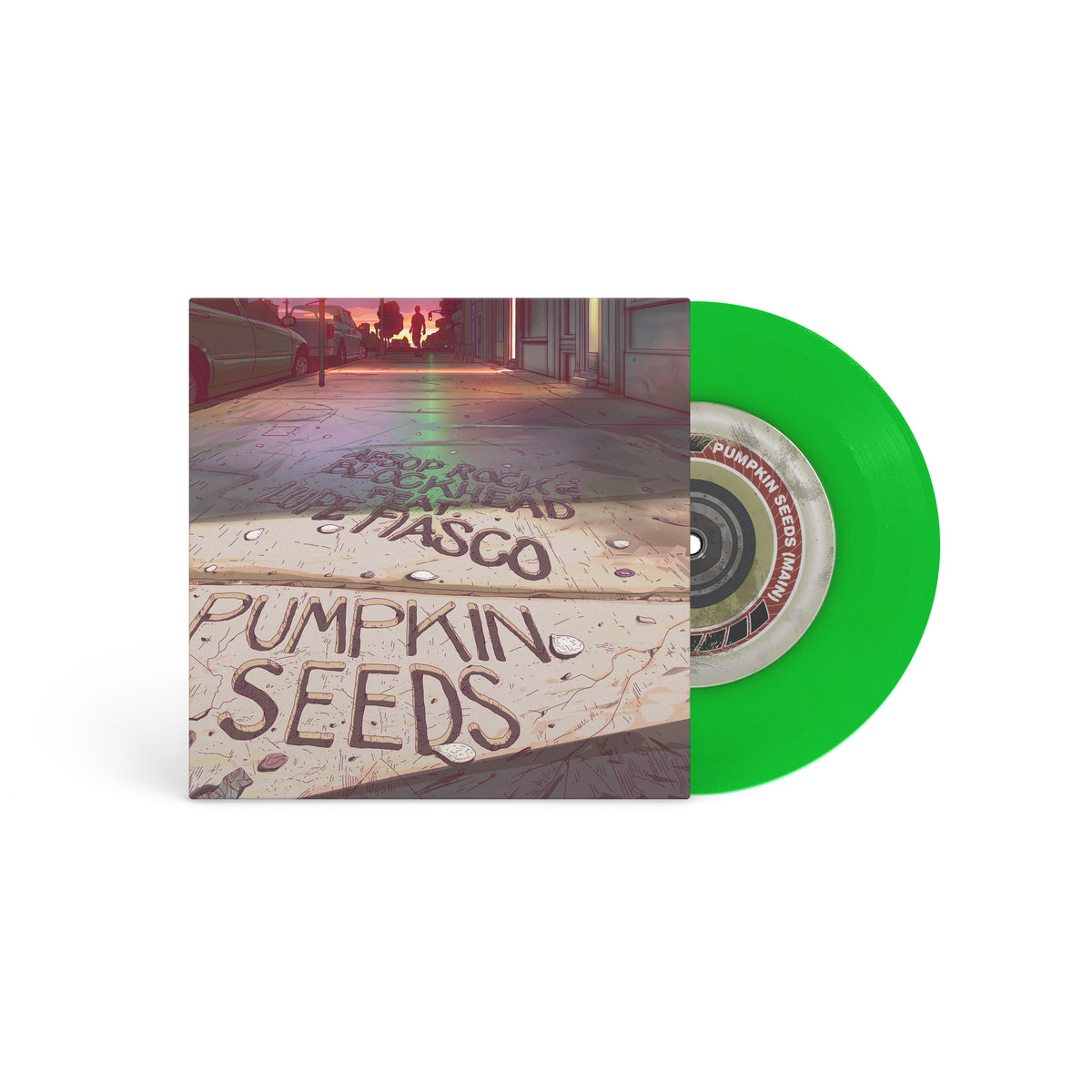 Aesop Rock x Blockhead "Pumpkin Seeds feat. Lupe Fiasco" Limited Neon Green 7” Vinyl