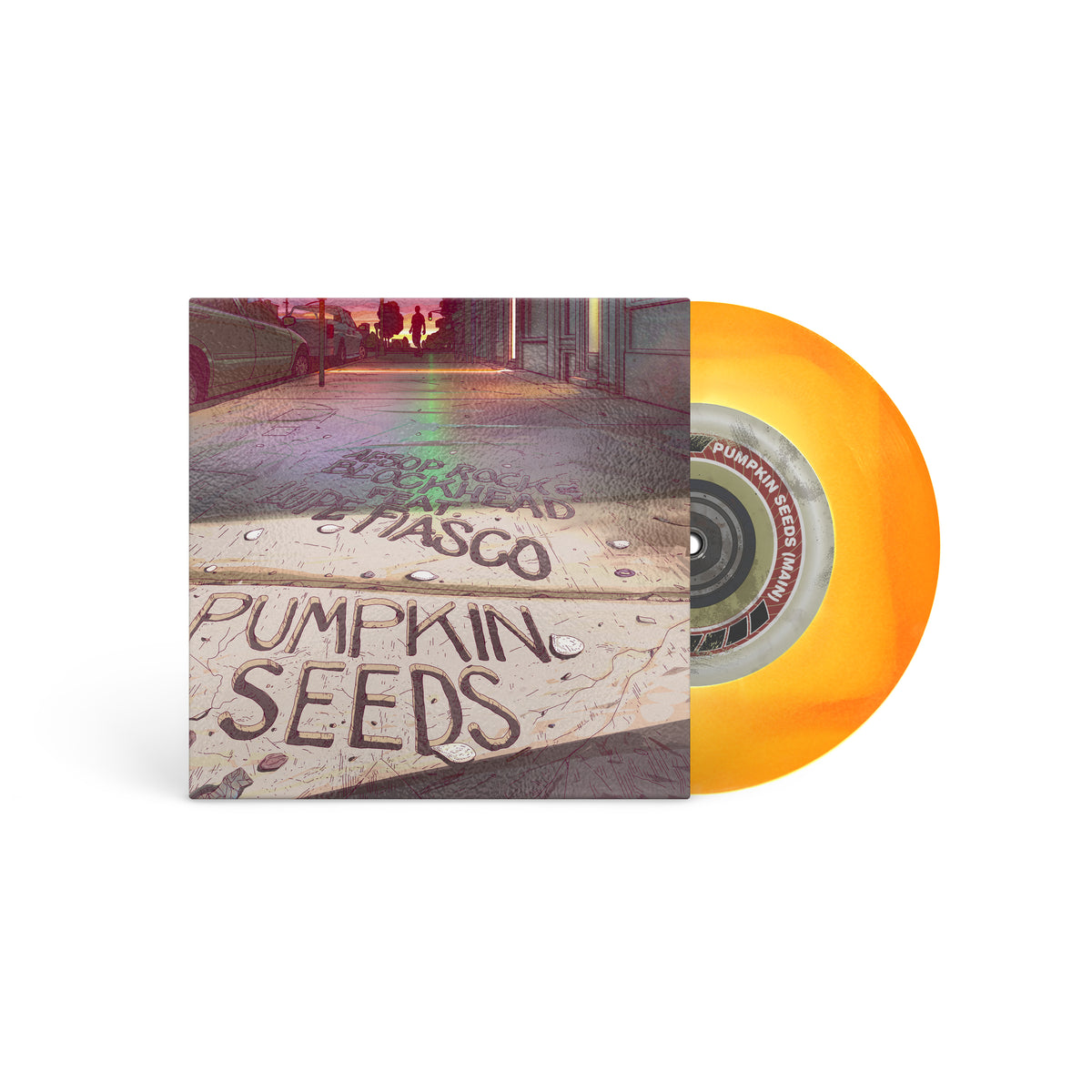 Aesop Rock x Blockhead "Pumpkin Seeds feat. Lupe Fiasco” Limited Yellow & Orange 7" Vinyl
